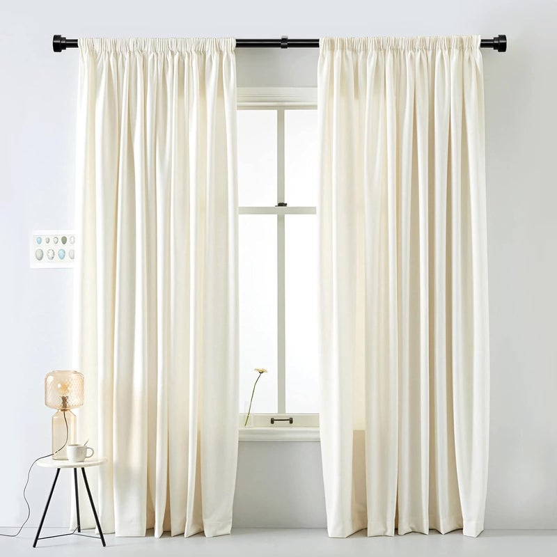 Time Forest Long Curtain Rods for Windows 72 to 144 Inch - 2 Pack,Modern Design,Black - Image 3